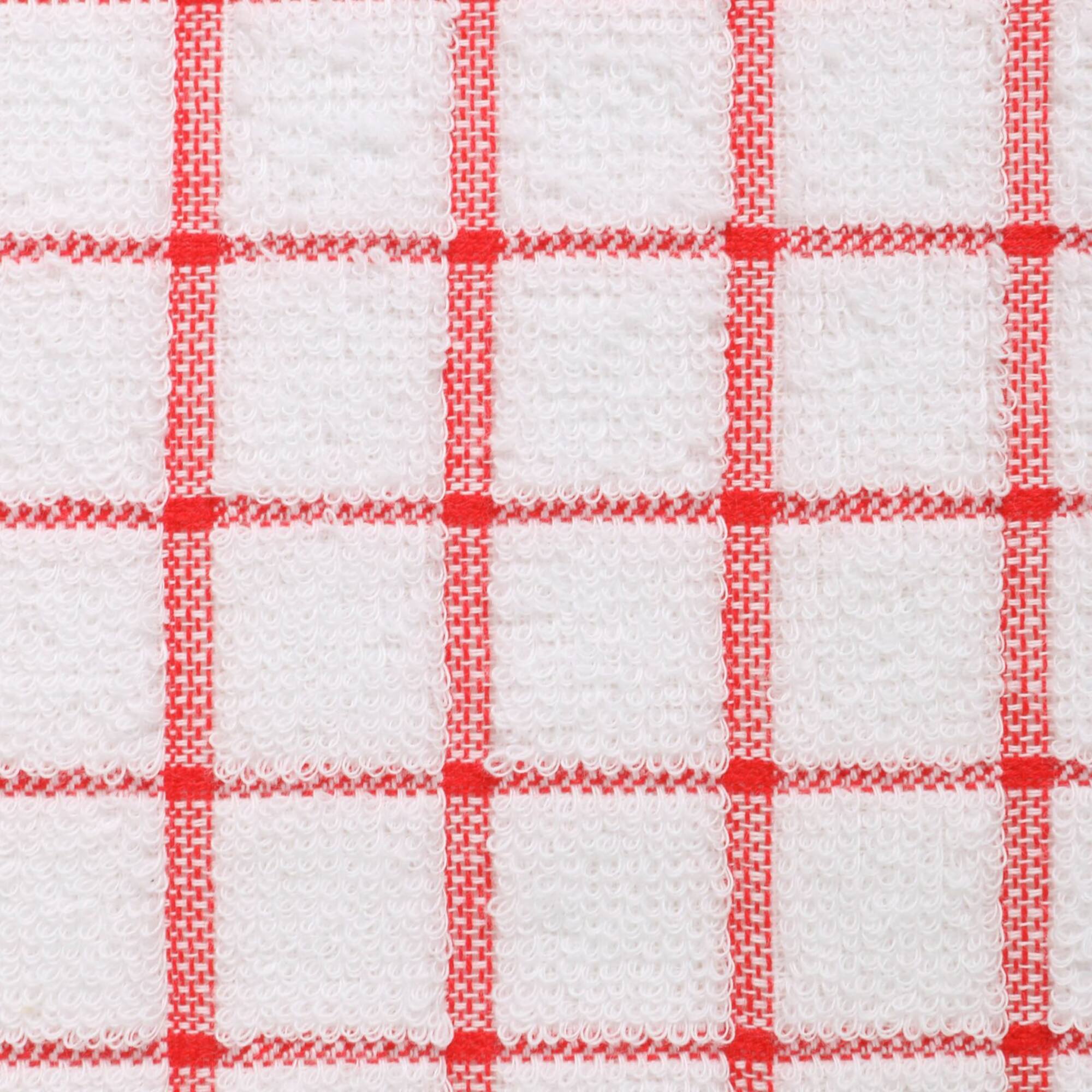 DII® Red & White Windowpane Terry Dishcloths, 6ct.